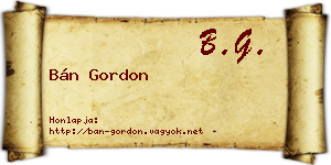 Bán Gordon névjegykártya